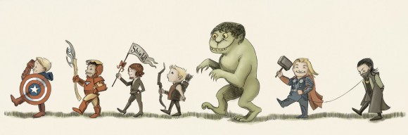 avengers_on_parade__rip_maurice_sendak__by_agarthanguide-d4z488s