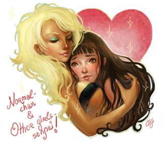 Normal Girl and Other Girl by fadamariposa