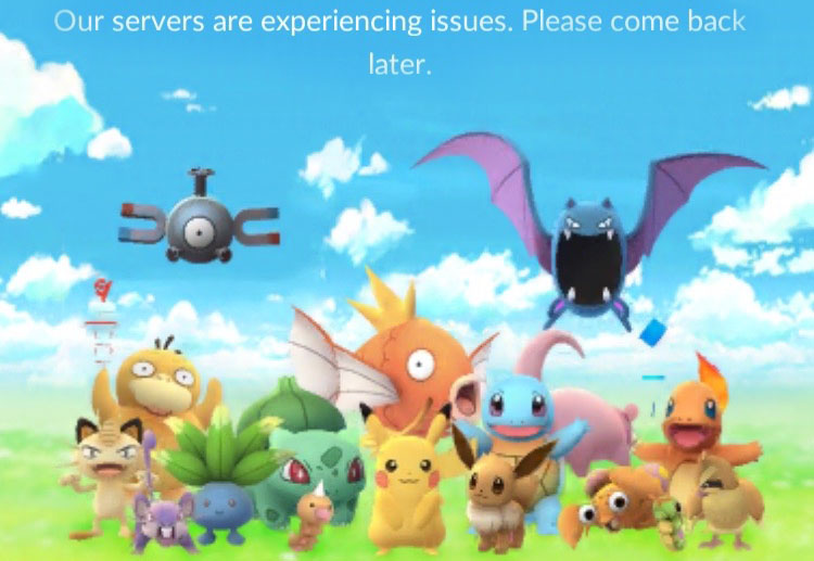 Image result for Pokemon Go Server down screen