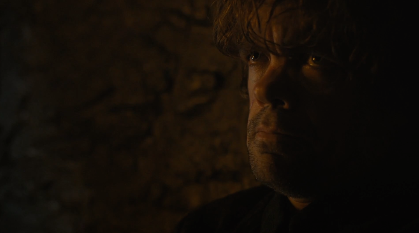 Tyrion's reaction to Oberyn's monster speech