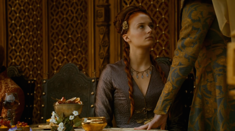 Sansa Wearing Ser Dontos' Necklace
