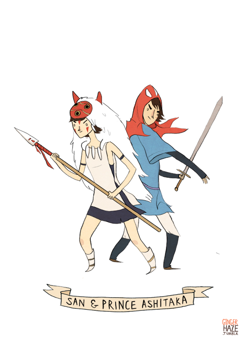 San and Prince Ashitaka from <em>Princess Mononoke</em>