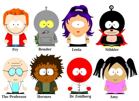 Futurama Characters - South Park Style | The Mary Sue