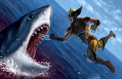 wolverine-fights-shark