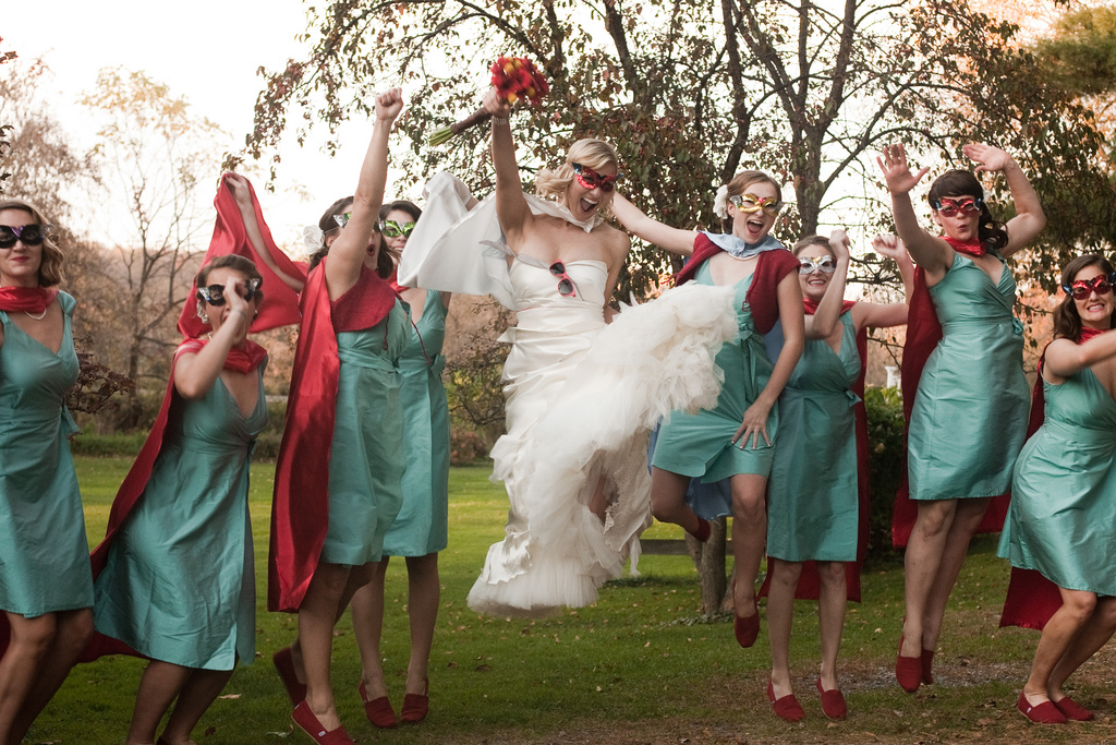 superhero bridesmaid dresses Really liking the spiderman superhero aesthetic wedding dresses!