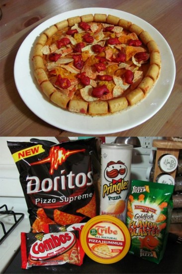 Pizza Made From Pizza-Flavored Snacks
