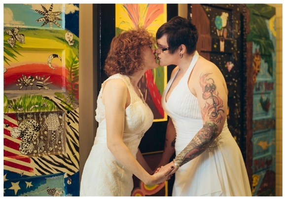 Superhero wedding Kim and Heather