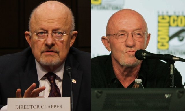Left: Director Clapper, Right: Jonathan Banks (Banks Image via Thibault