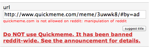 quickmeme ban