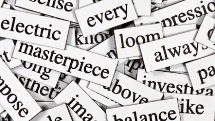 A pile of magnetic poetry