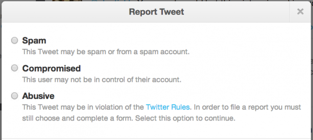 Report as spam, abuse, or a compromised account.