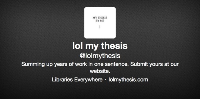 LOL My Thesis @lolmythesis