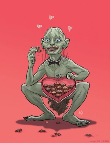Gollum-Lord-of-the-Rings-Valentine's-Day-card-PJ-McQuade