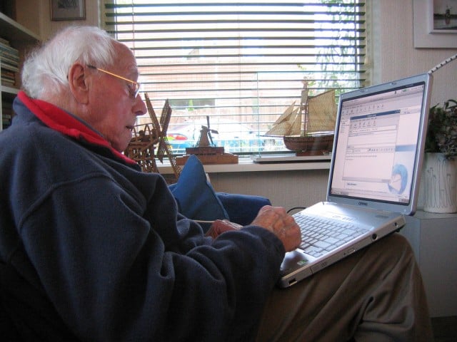 Old Man on Computer