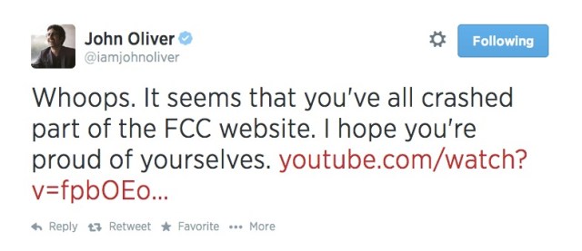 John Oliver FCC Crash