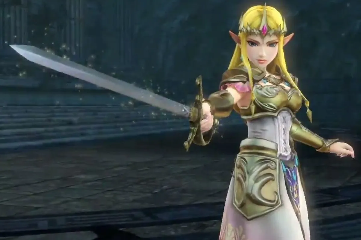 Zelda holds a sword