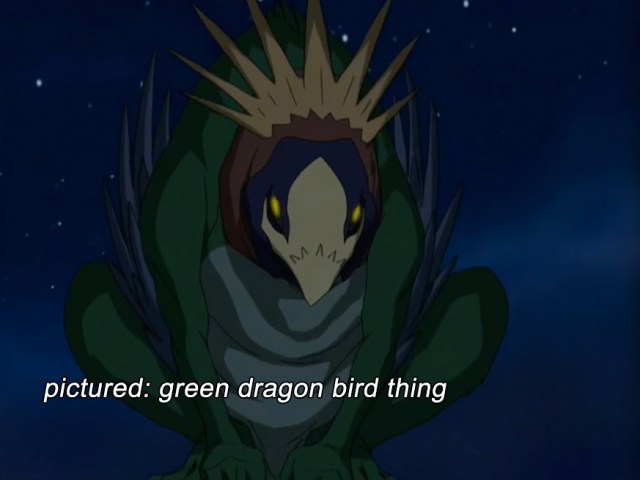 green dragon bird thing