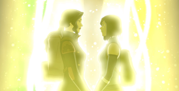 Korra and Asami in Legend of Korra finale.