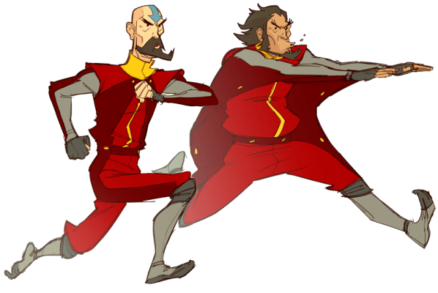 Tenzin and Bumi in their pajamas are here to save the day! Art by Makanidotdot 