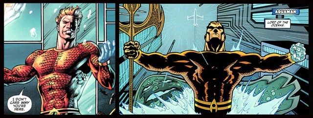 Aquaman Orange Suit Water Hand