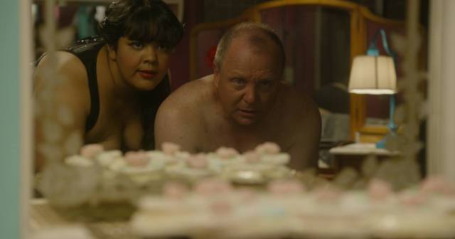 Me as Cupcake Dominatrix and Clem Jeffreys as a client in the opening scene of Incredible Girl. 
