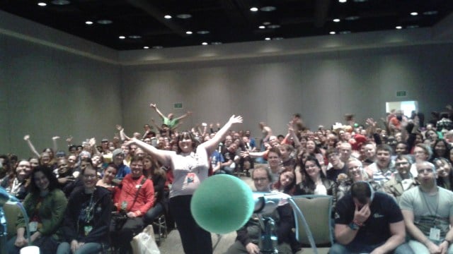 Me and the full-house just before the panel. These folks were rad. 