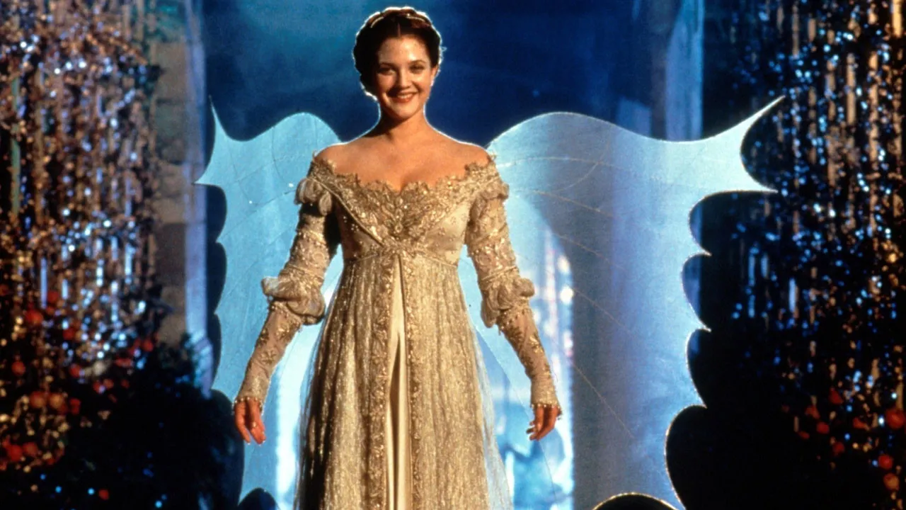 Drew Barrymore as Danielle in her 'Breathe' ballgown with wings, the Cinderella character in Ever After