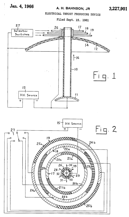 Diagram from one of the Bahnson’s patents of Brown’s Technology