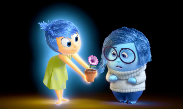 Pixar Post - Inside Out Joy Cheers Up Sadness