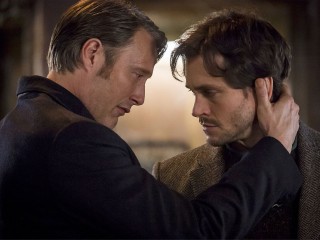 Hannibal Lecter and Will Graham in a close pose for NBC's Hannibal