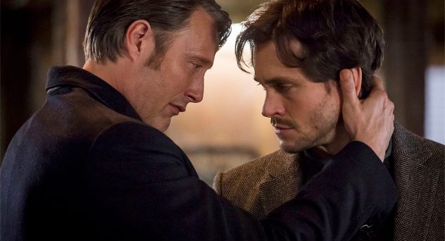 Hannibal Lecter and Will Graham in a close pose for NBC's Hannibal