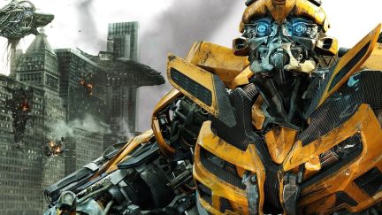 A Still featuring a yellow robot from transformers