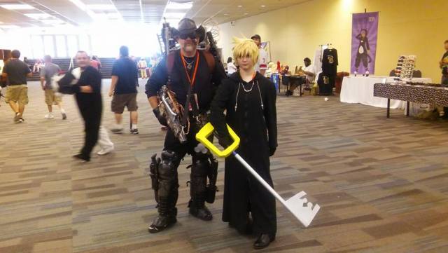 steampunk guy and daughter