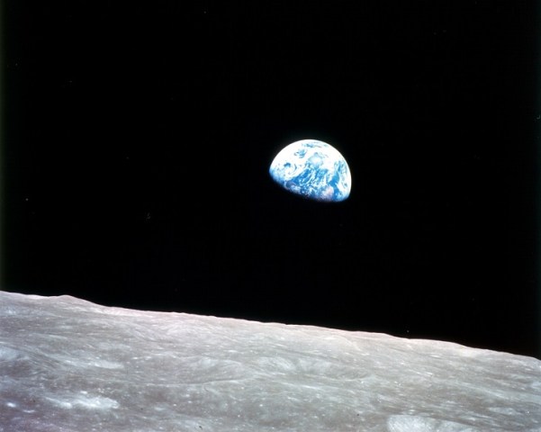 Earth seen from the Moon.