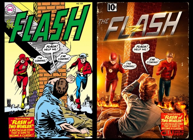 The Flash season 2 poster vs comic cover