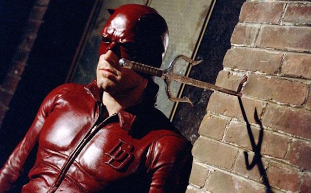 Ben Affleck looking dejected as Daredevil.