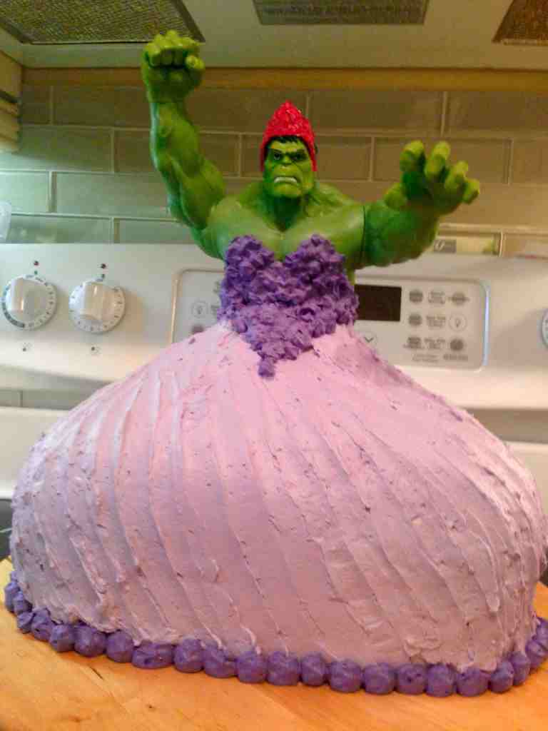 hulk princess cake