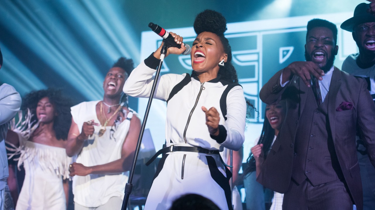 Janelle Monae performs during the Eephus tour on Aug. 13 in New York City.