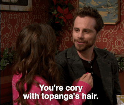 Corey with Topanga's Hair