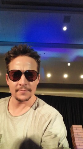 At the Karaoke Party, he would take selfies with people's phones. :-D