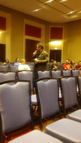 Mark Sheppard on the move amongst the gen admission