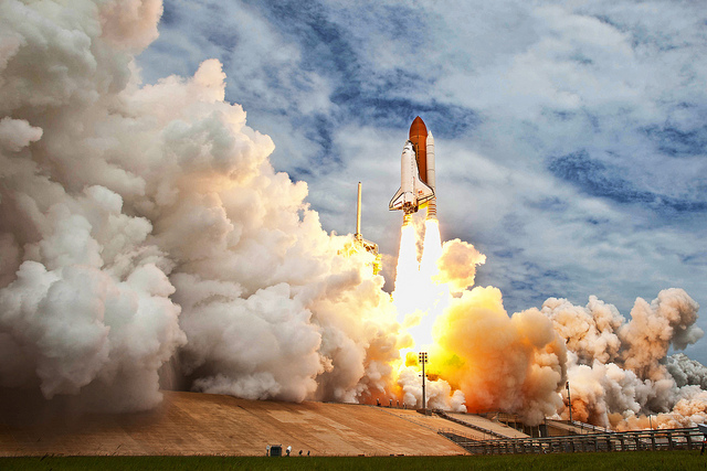 Space shuttle Atlantis is seen as it launches from pad 39A on Friday, July 8, 2011, at NASA's Kennedy Space Center in Cape Canaveral, Fla. The launch of Atlantis, STS-135, is the final flight of the shuttle program, a 12-day mission to the International Space Station.
