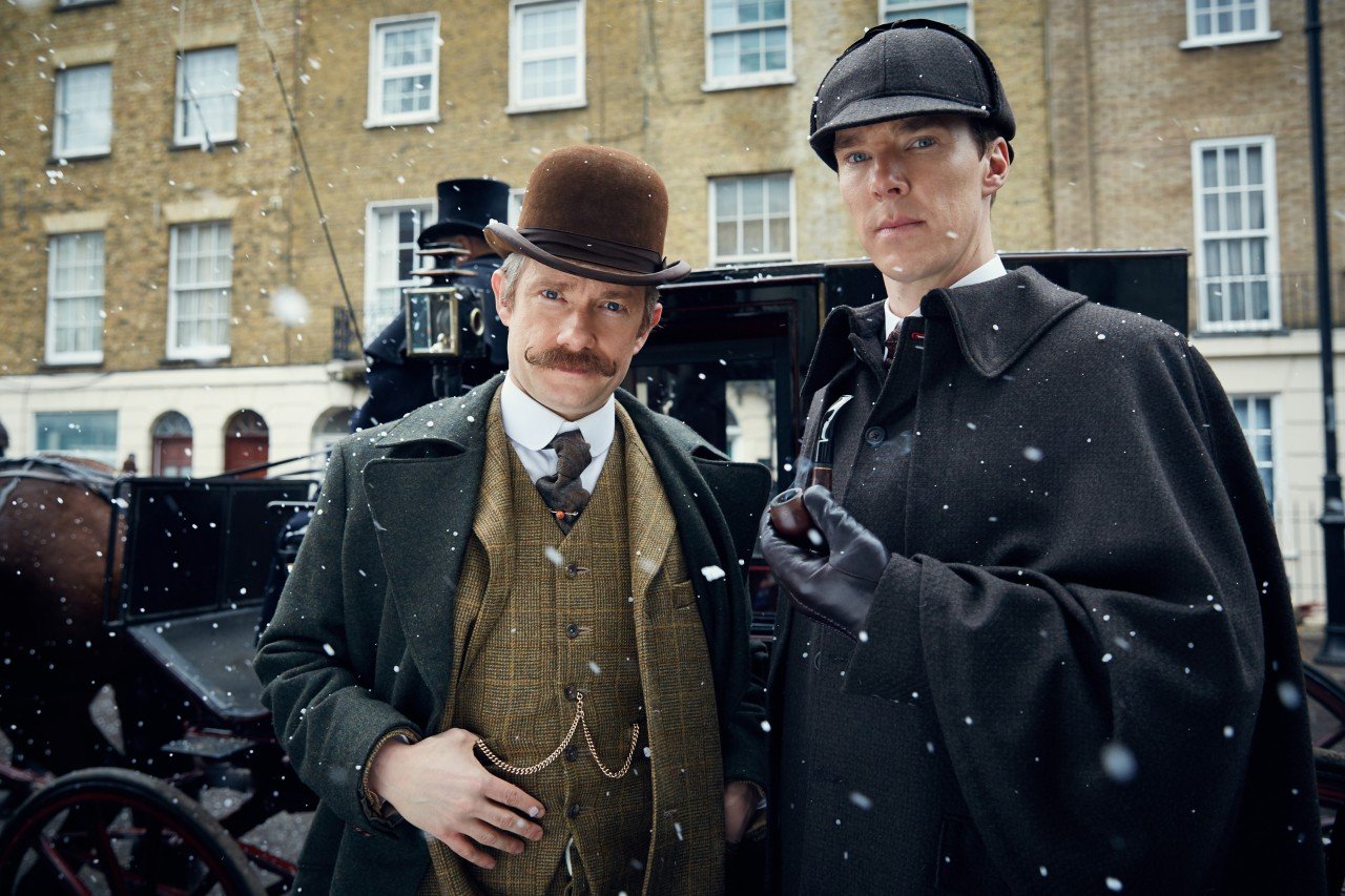 Picture Shows: MARTIN FREEMAN as John Watson and BENEDICT CUMBERBATCH as Sherlock Holmes
