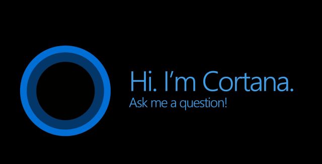 Cortana greeting screen