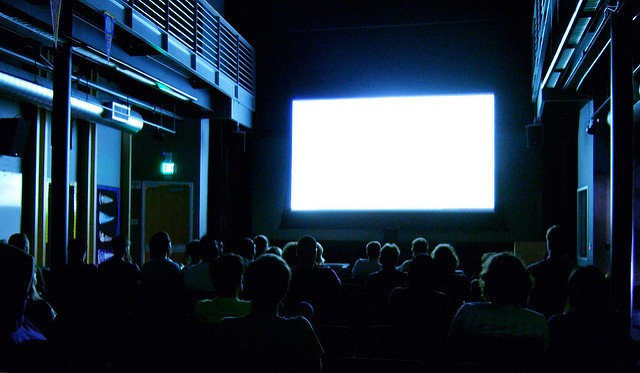movie theater blank screen
