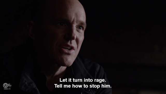 Nice work on the half-light, half-dark composition during these Coulson/Malick scenes, by the by.