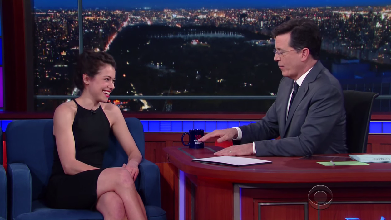 tatiana maslany and stephen colbert