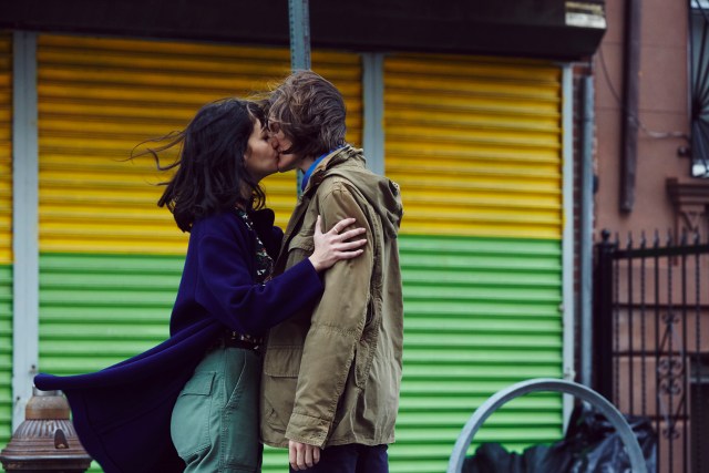 Morgan (Ingrid Jungermann) and her girlfriend Simone (Sheila Vand) kiss goodbye, unaware that their relationship is about to take a turn for the worse. (Photo credit: Diane Russo)