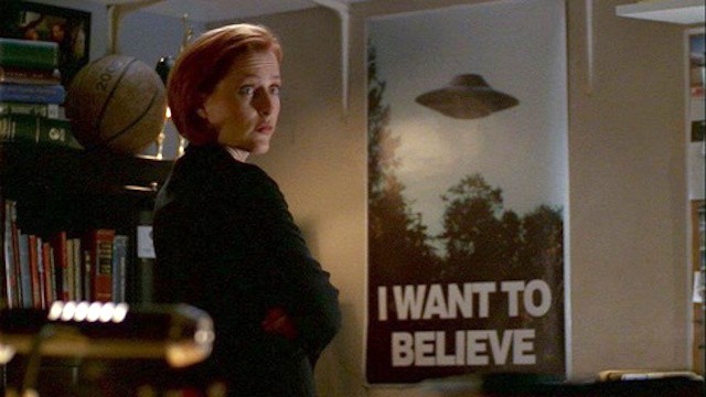 Scully and UFO poster in the X-Files