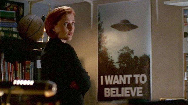 Scully and UFO poster in the X-Files